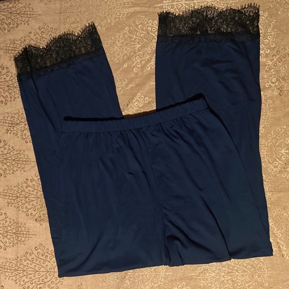 New Dark Blue Flowy Pajama Bottoms 
Size Medium